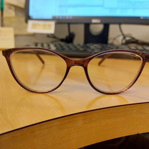 Simple Foster Grant Cat Eye Glass Readers 1.00  Blings On the Sides